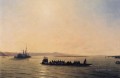 Alejandro II cruzando el Danubio 1878 Romántico Ivan Aivazovsky ruso